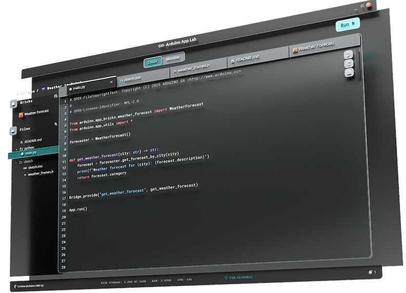 Arduino App Lab workflow